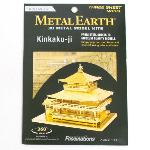 Metal Earth, Gold, 3D Model Kits, Metal, Gifts, Kinkaku-Ji, 2394